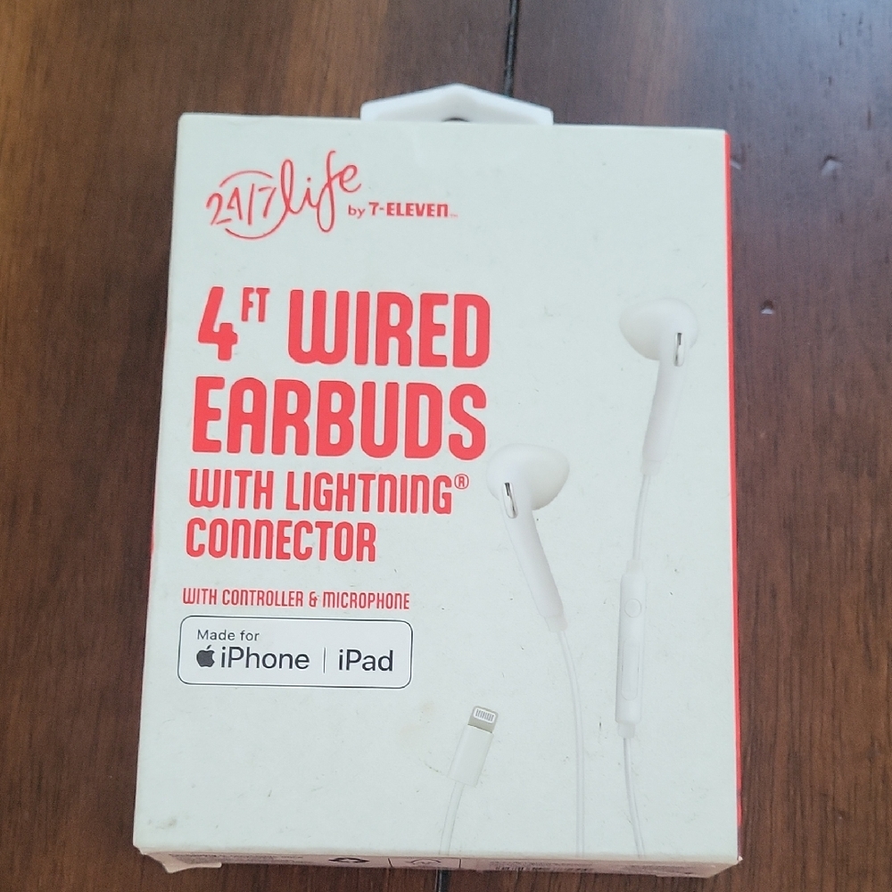 White Wired Earbuds with Lightning Connector